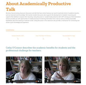 Academically Productive Talk Link