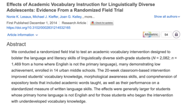 Effects of Academic Vocabulary link